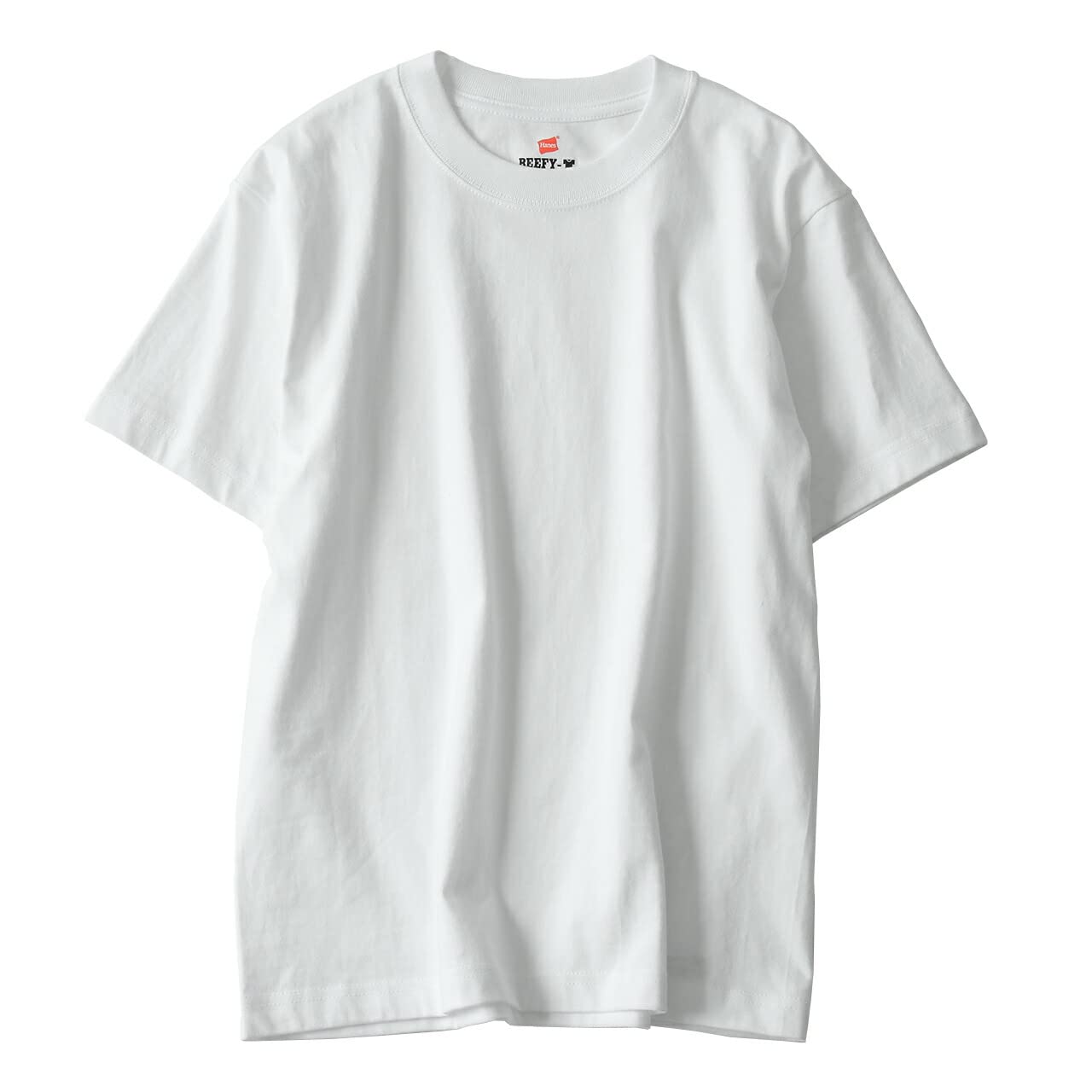 ヘインズ Tシャツ 半袖 丸首 2枚組 綿100% 丸胴仕様 タグレス仕様 ビーフィTシャツ2P ビーフィー H5180-2 メンズ ホワイト XL