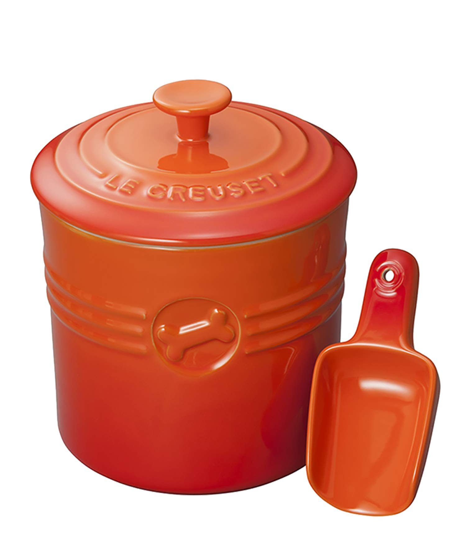 ル・クルーゼ(Le Creuset) フードコンテナ ペットフード・コンテナー(スクープ付き) 犬 猫 オレンジ 日本正規販売品