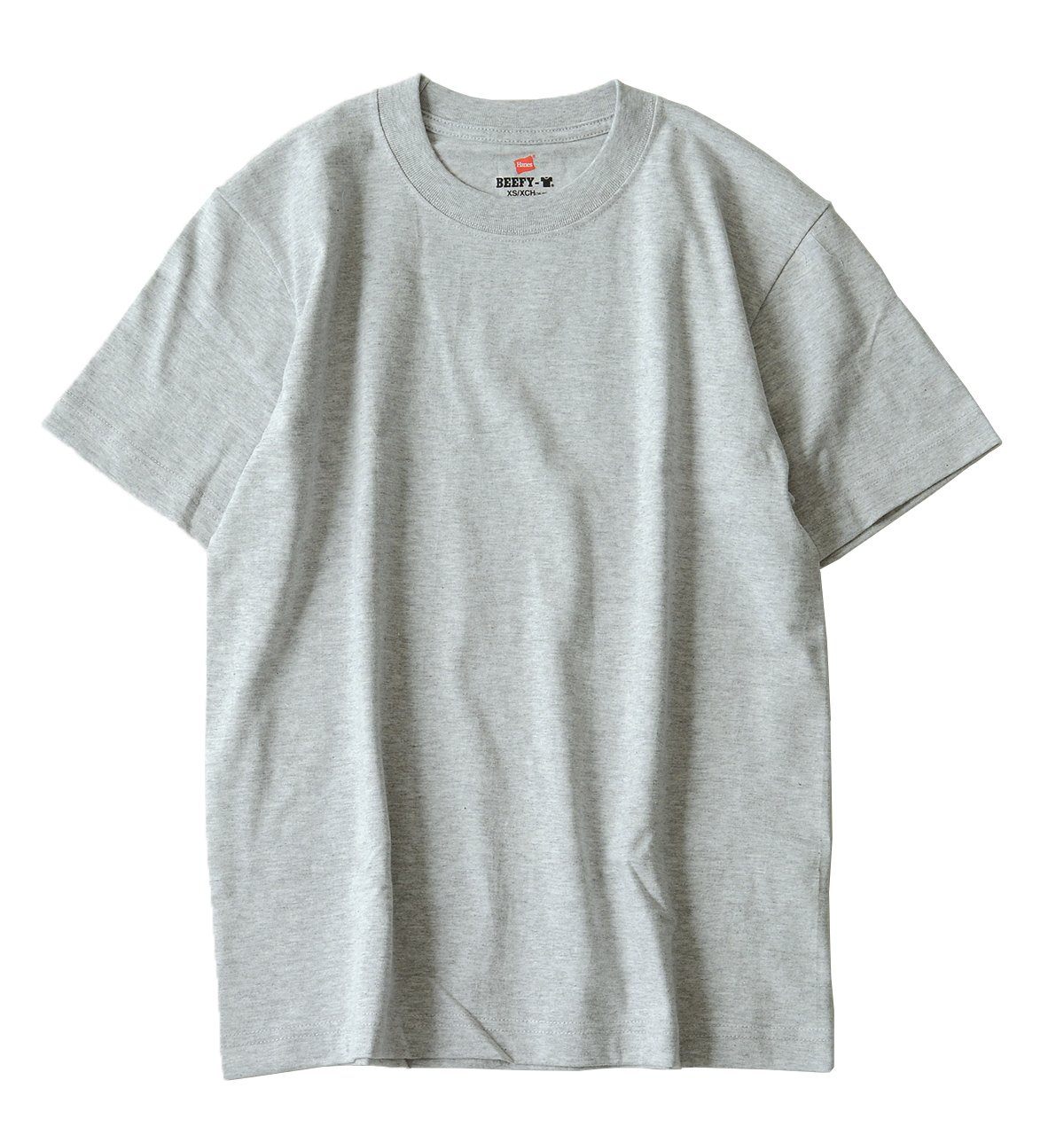 ヘインズ Tシャツ 半袖 丸首 2枚組 綿100% 丸胴仕様 タグレス仕様 ビーフィTシャツ2P ビーフィー H5180-2 メンズ ヘザーグレー S
