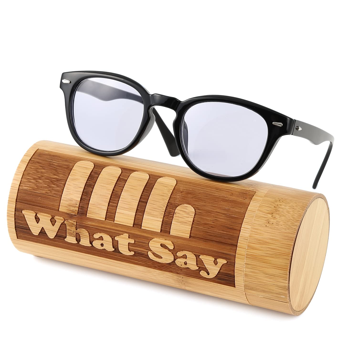 What Say FASHION OUTDOOR ウェリントン カラーレンズ サングラス クリアレンズ 伊達メガネ 偏光レンズ UV400 メンズ レディース (ライトパープル/ブラック)