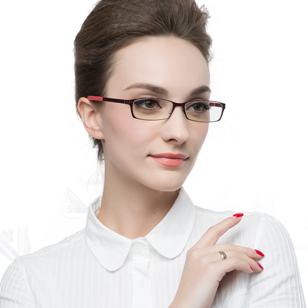 KLESIA 老眼鏡 ブルーライトカット 超軽量 コンパクトに収納 リーディンググラス ファッション (度数：+1.5, 赤 レッド)