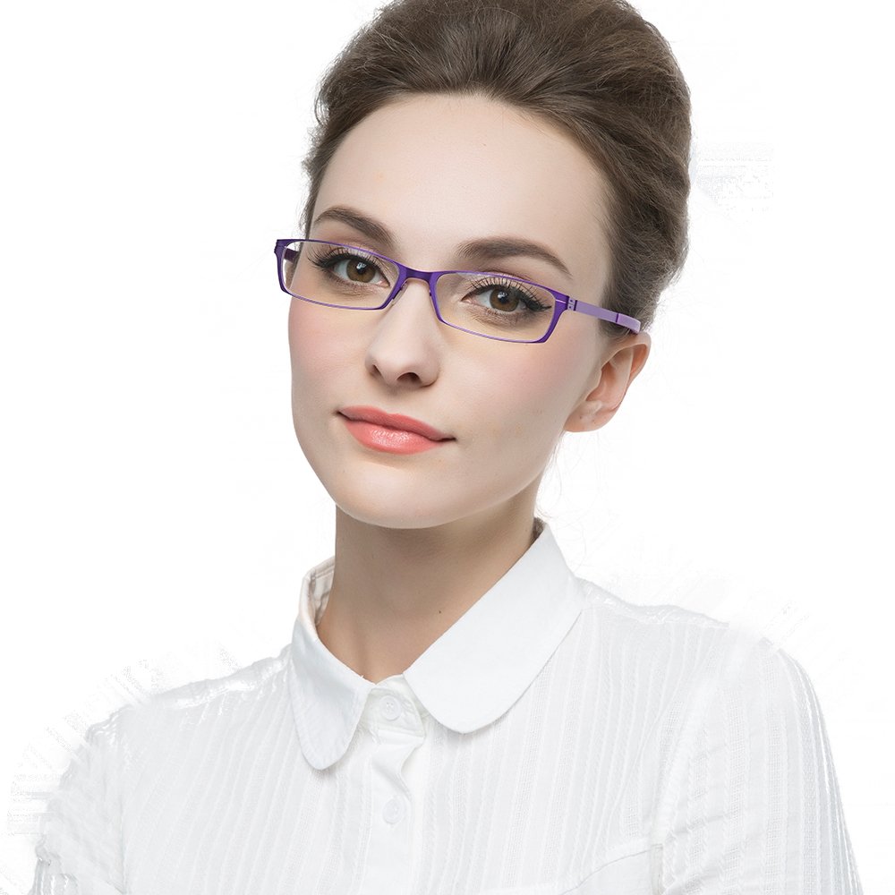 KLESIA 老眼鏡 ブルーライトカット 超軽量 コンパクトに収納 リーディンググラス ファッション (度数：＋3.0, パープル)