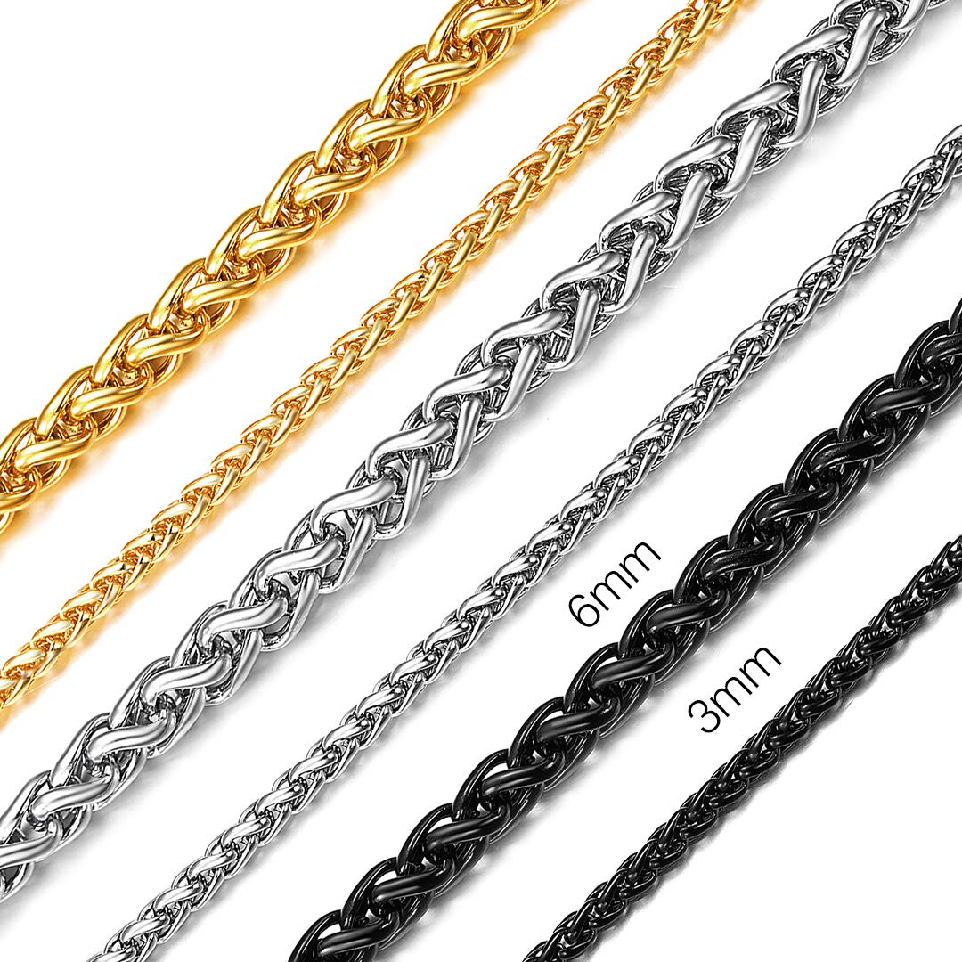 Chains House 65cm スピガチェーン ネックレス メンズ 人気 金属アレルギー ステンレス レディース アクセサリー ブラック 黒 幅3mm