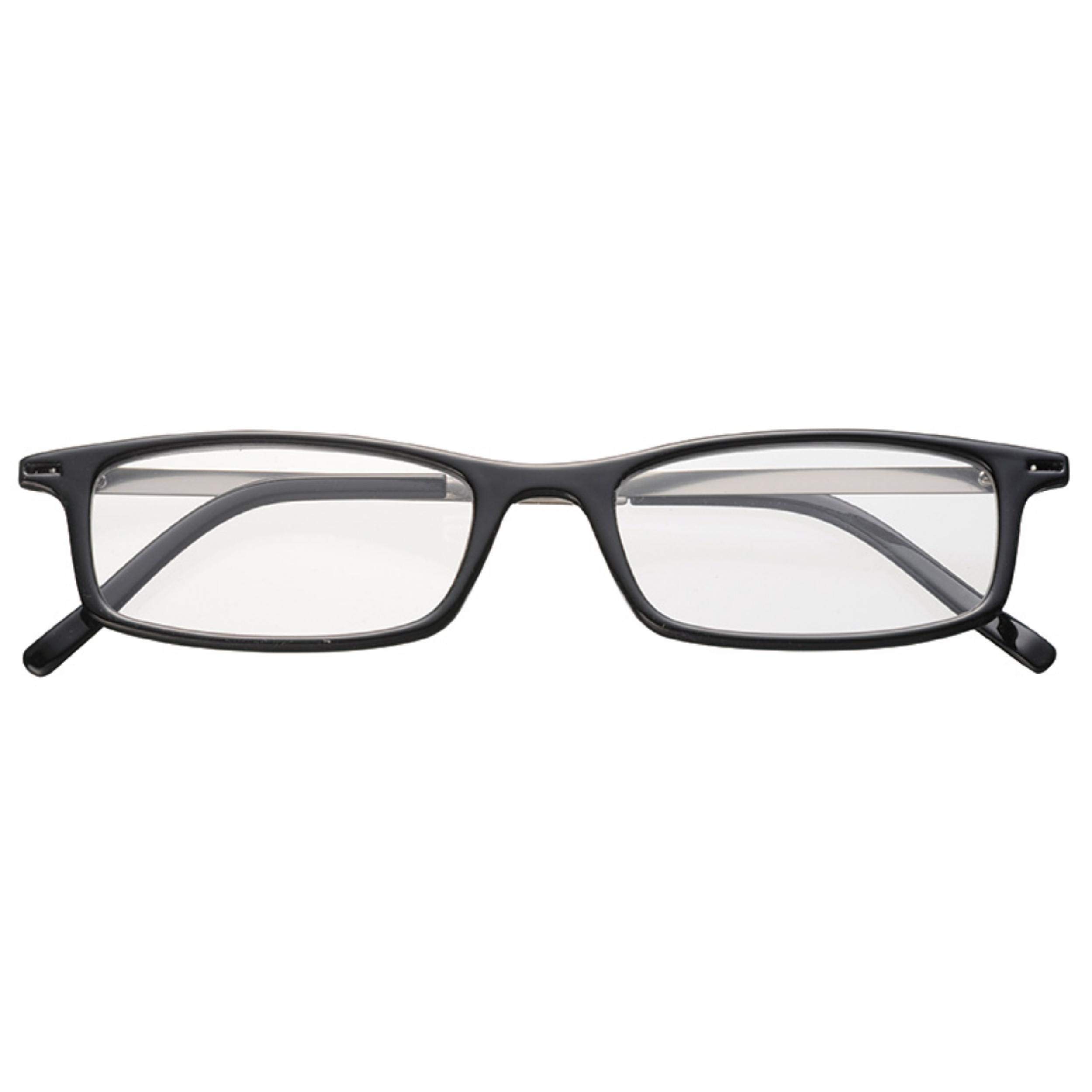 メイガン 老眼鏡 おしゃれ メンズ リーディンググラス （ブルーライトカット、超スリム コンパクト Ultra Flat Reader） ブラック 度数 3