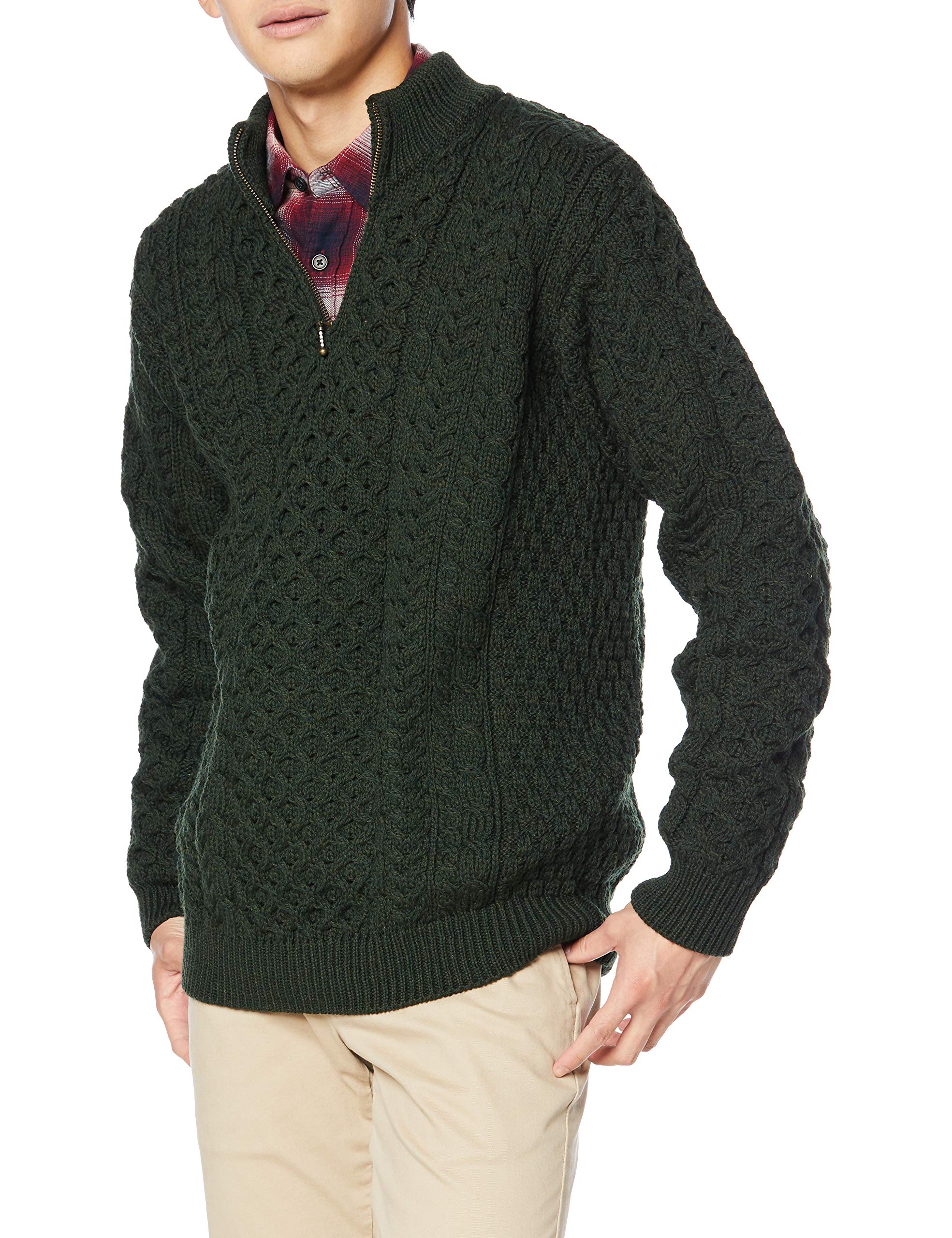 アランウーレンミルズ カーディガン B722 Aran 1/2 Zipper メンズ 193 日本 XS (日本サイズXS相当)