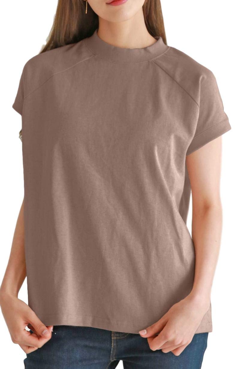 モックネック 半袖 tシャツ モックネックtシャツ レディース カットソー 秋 秋冬 シャツ ロンt ラグラン ラグランtシャツ 七分袖 ロング 長袖 プリント 大きい vネック おおきいサイズ フェ