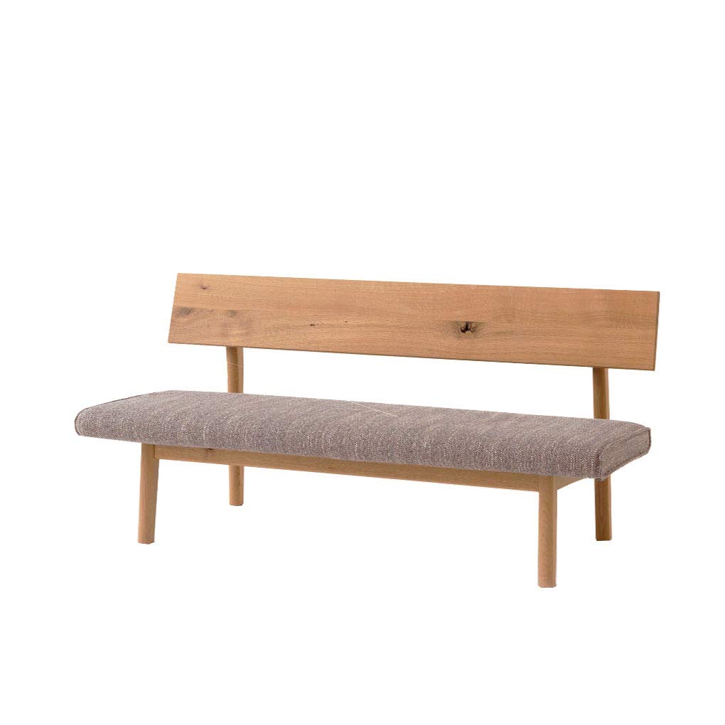 飛騨産業 森のことば ダイニングベンチ 幅120x奥行62x高さ75x座高38cm ホワイトオーク(節入)/OF(オイル仕上) カバーリングタイプ カラー:サフィロスBR