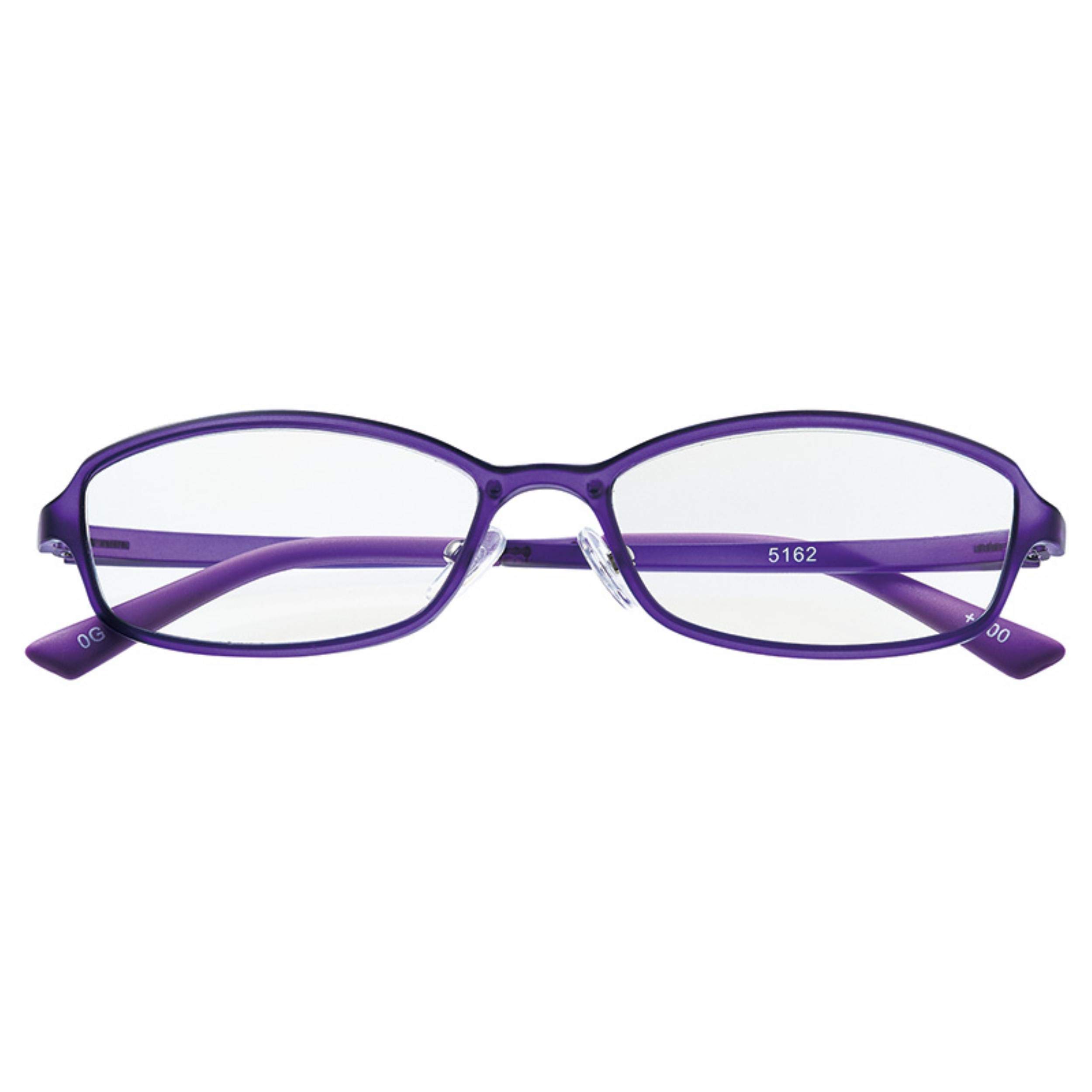 老眼鏡 おしゃれ メンズ レディース リーディンググラス マット パープル度数 +1.50 (ブルーライトカット、軽量14g、疲れにくいTR90フレ