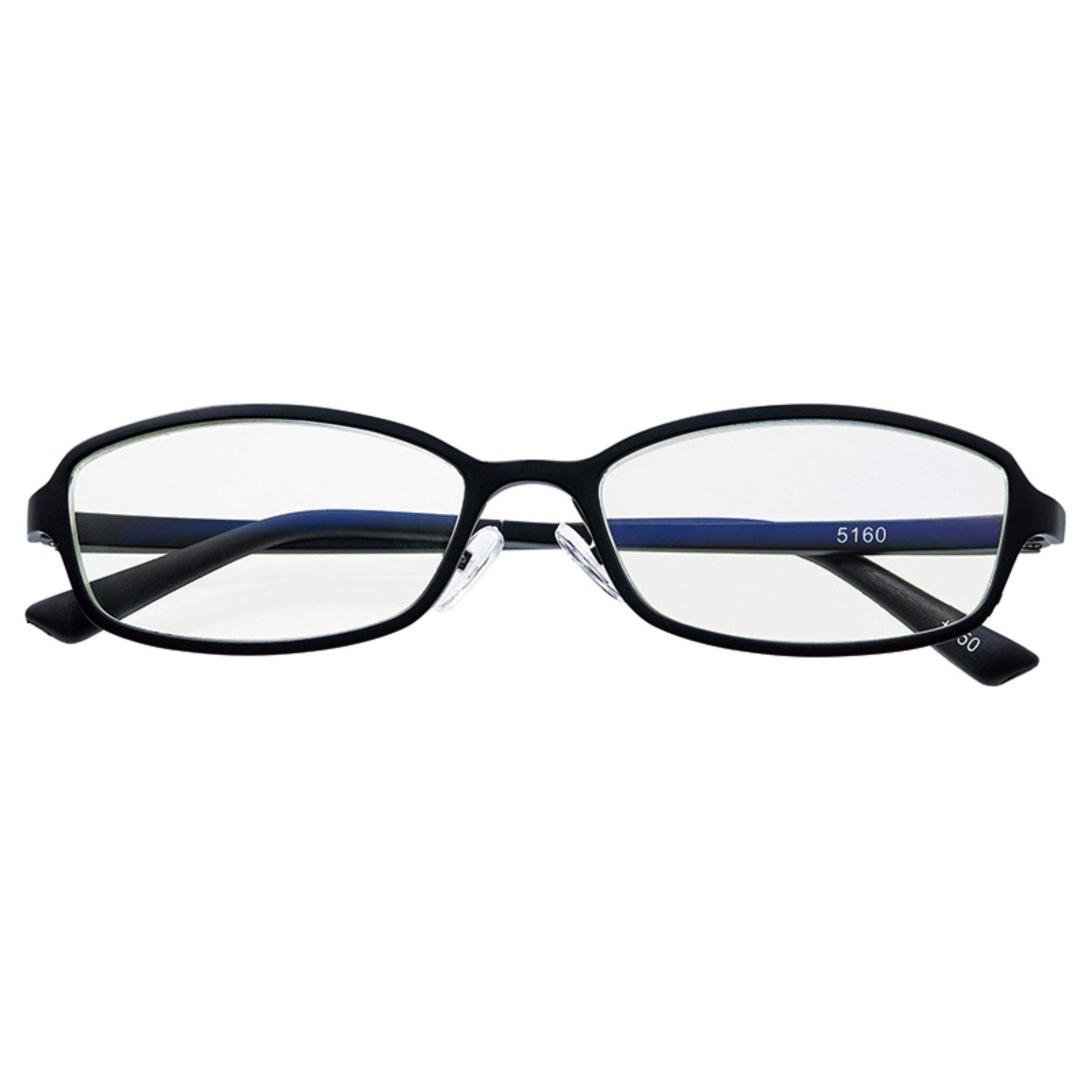 老眼鏡 おしゃれ メンズ レディース リーディンググラス マット ブラック度数 +1.00 (ブルーライトカット、軽量14g、疲れにくいTR90フレ