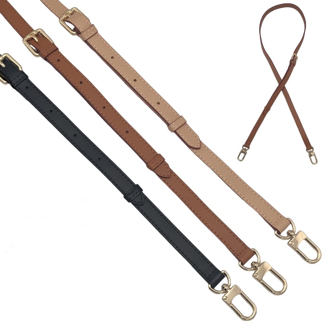 SOWAKA ショルダーバッグ ベルト バッグ 鞄 付け替え ショルダー ストラップ ＰＵレザー レザー 革ひも 幅1.2？ / 1.5？ / 1.8？ (ライトブラウン1.8ｃｍ)
