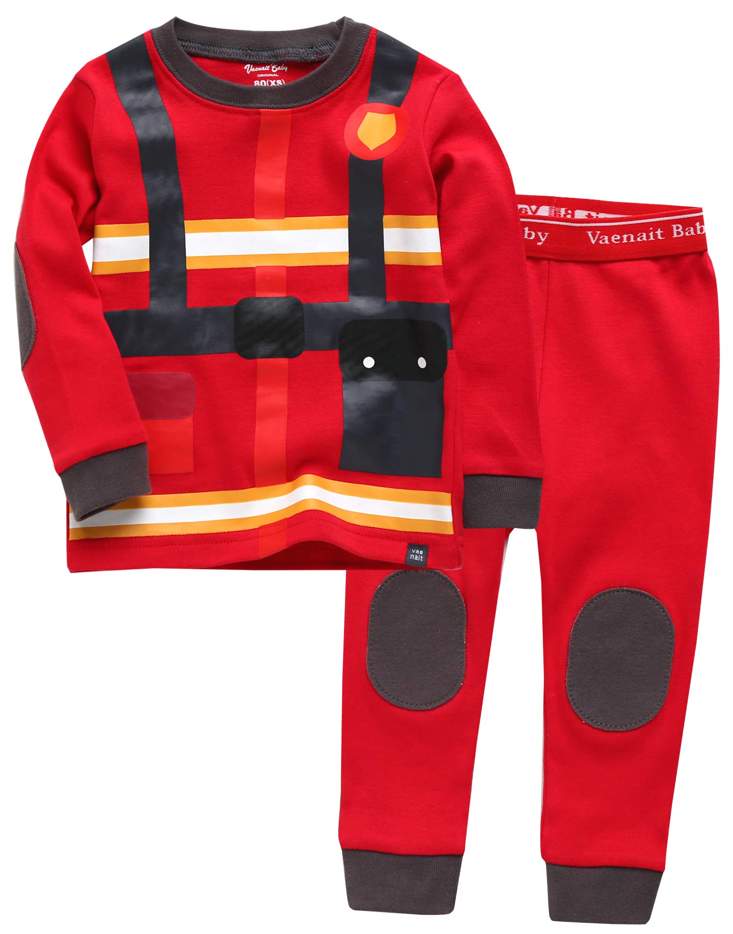 Vaenait Baby 12ヶ月-12歳 キッズ 子供 ベビー 動物キャラクター 服 綿100% ルームウェア 長袖 パジャマ 寝間着 上下セット Fire Fighter S