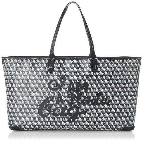アニヤ・ハインドマーチ トートバッグ I am a Plastic Bag Tote Motif in Recycled Canvas レディース Charcoal