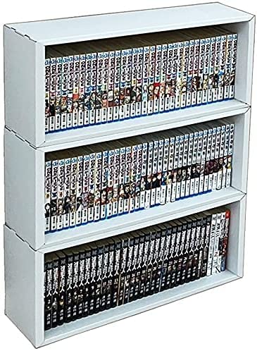 HOWAY コミックラック3段(White) ダンボール 収納 家具 収納ボックス 棚 本棚 シェルフ