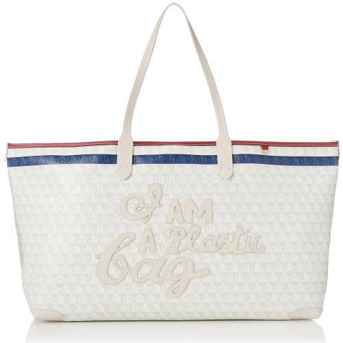 アニヤ・ハインドマーチ トートバッグ I am a Plastic Bag Tote Tennis in Recycled Canvas レディース Chalk