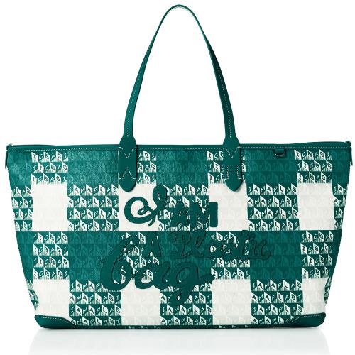 アニヤ・ハインドマーチ トートバッグ I am a Plastic Bag Tote Small Motif Gingham in Recycled Canvas レディース Viridian