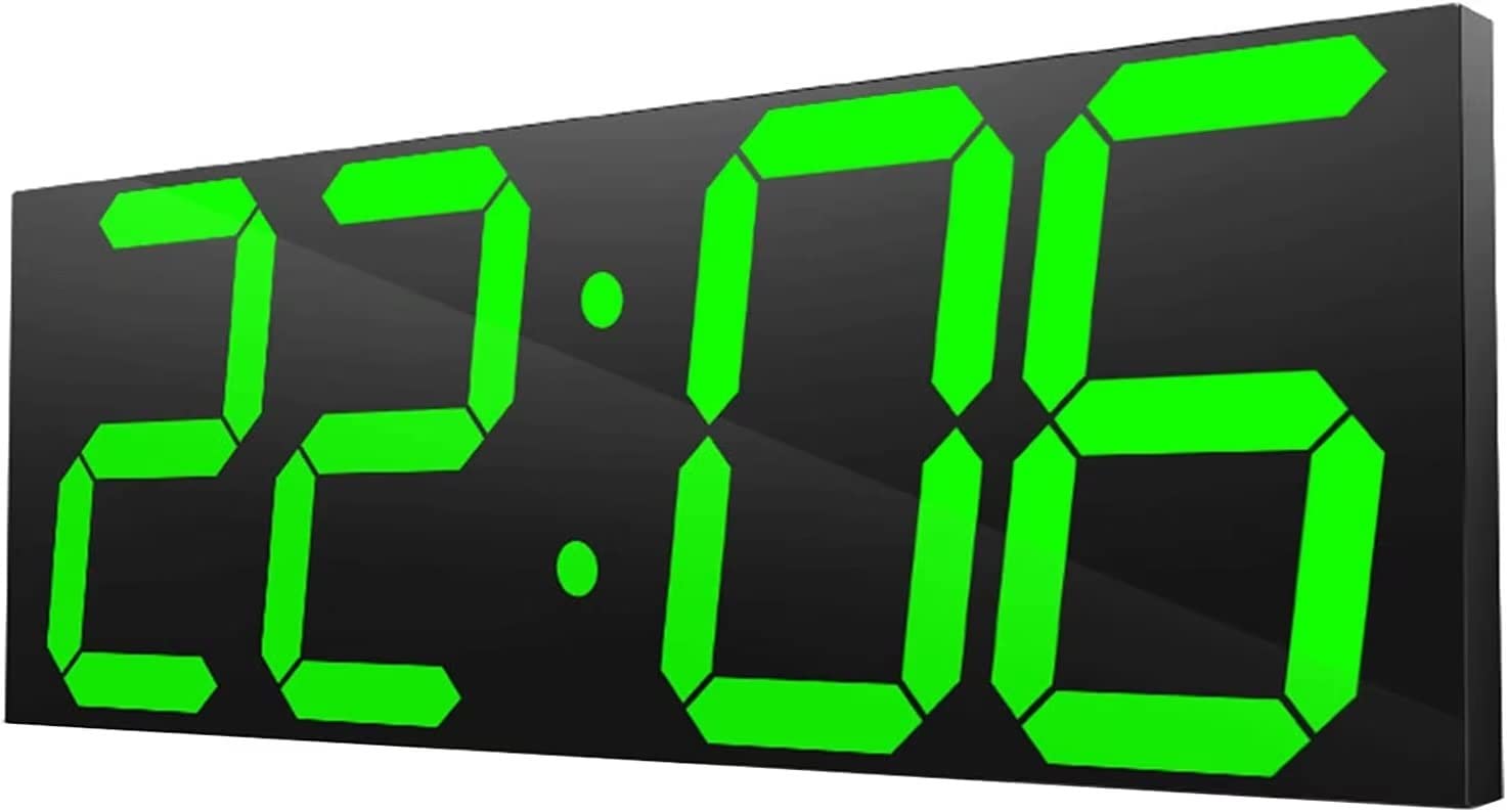Soulitemデジタル時計 led 文字大きく見やすい 大型 壁掛け 時計 卓上置き時計 調整可能な明るさ 掛け時計 温度 湿度 カレンダー 秒読み