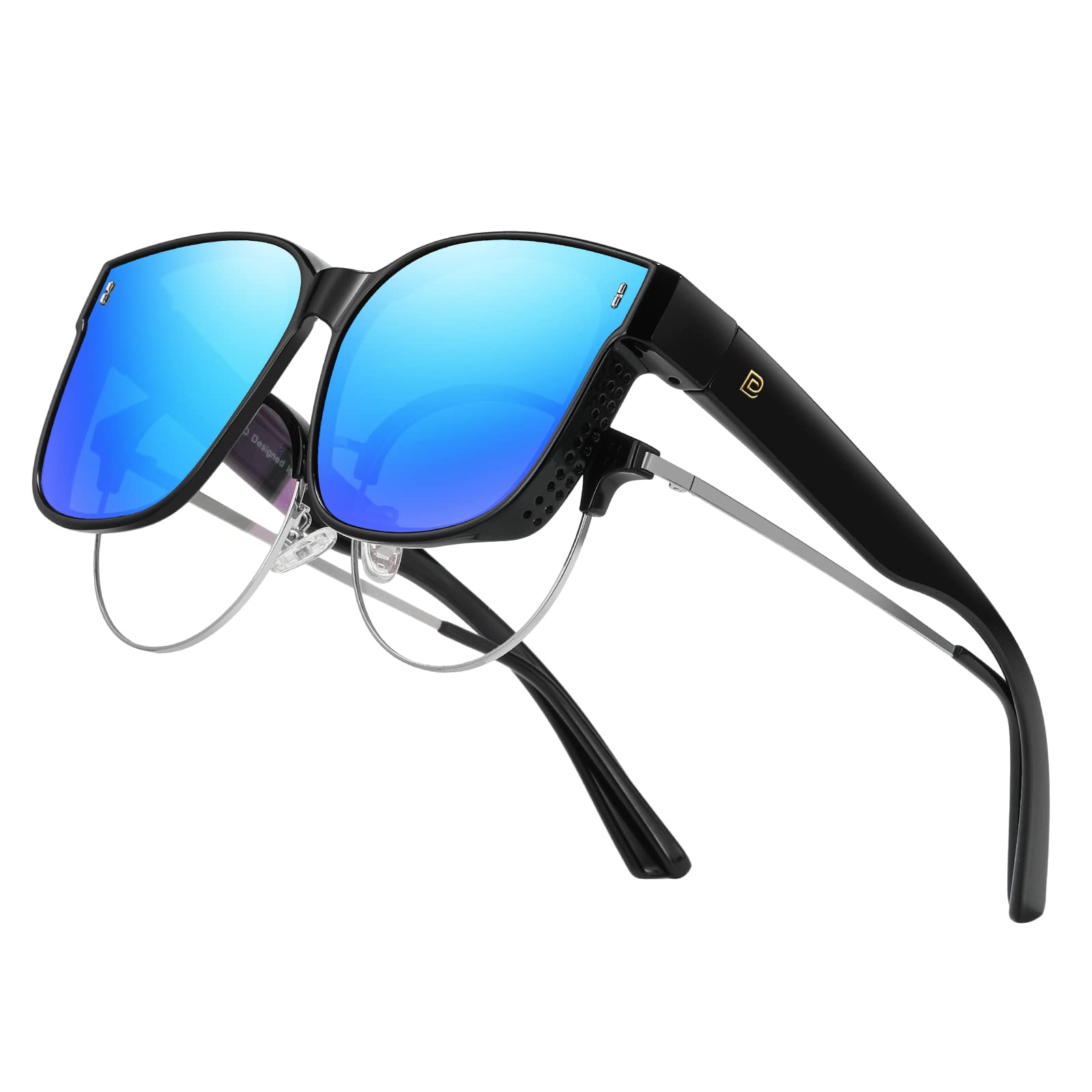 DUCO メガネの上から掛けられる オーバーサングラス めがね さんぐらす 偏光レンズ 大きいサイズ UV400 紫外線カット メンズ レディース