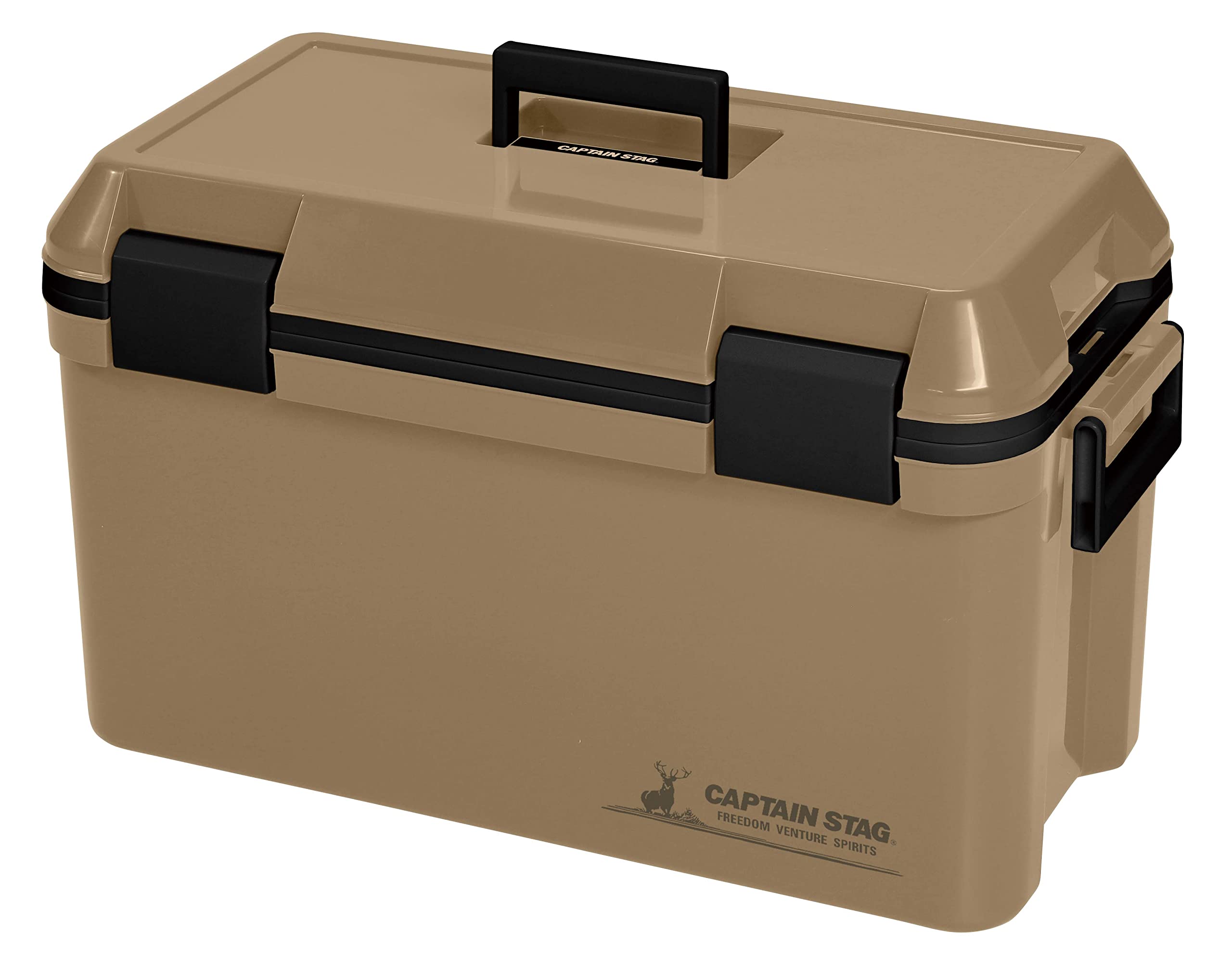 キャプテンスタッグ(CAPTAIN STAG) クーラーボックス 容量35L ショルダーベルト付 ベージュ 日本製 CSシャルマン UE-89