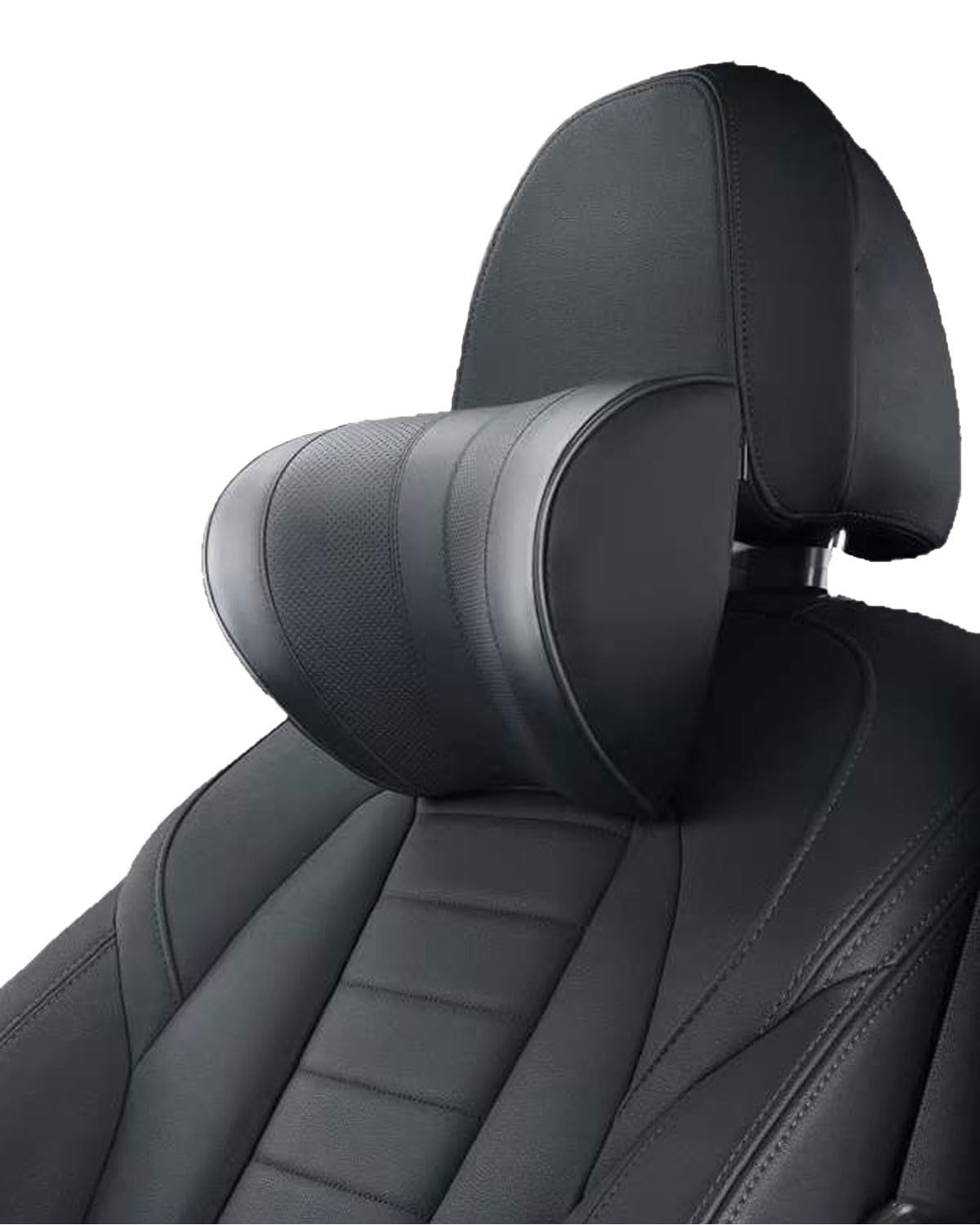 ALEBANA ネックピロー 車 低反発 クッション 高さ/前後/角度の調整可能 ヘッドレスト 枕 ネックパッド (PUレザー)