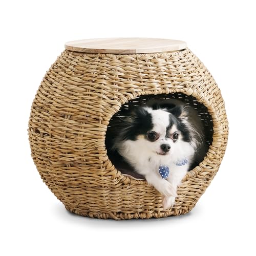 アイリスオーヤマ 犬 猫 ハウス ラタン調ペットハウス ボール PHR-B4035 ナチュラル