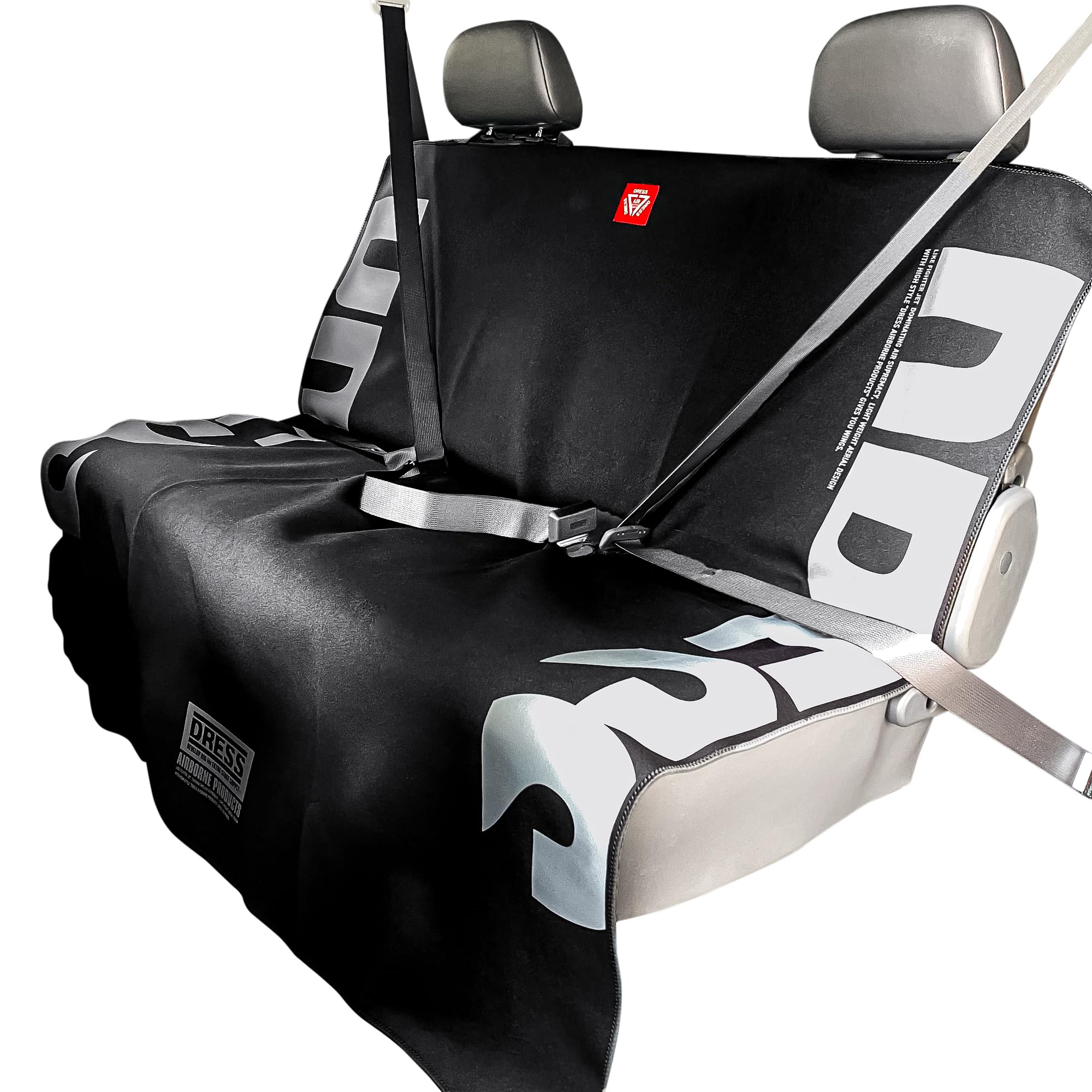 DRESS防水シートカバー リアシート用 ブラック カーシートカバー 防災 災害 ヘッドレスト収納 車 ペット ドライブ ウェーダー レインウェア アウトドア 釣り キャンプ マリンスポーツ 丸洗い